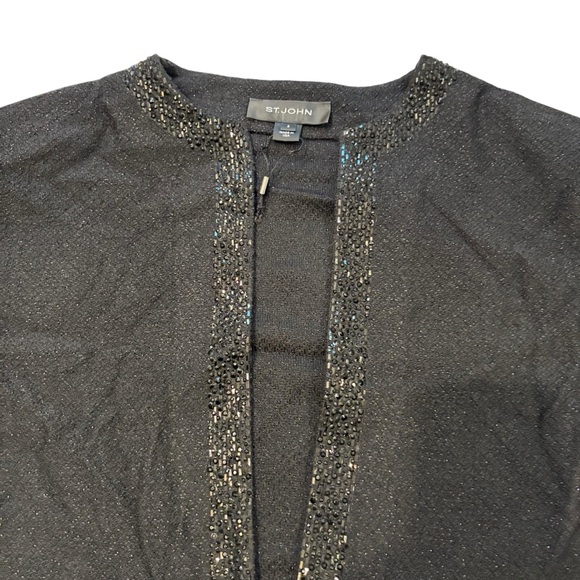 St. John Beaded Trim Black Jacket, Sz 8 - Picture 9 of 14